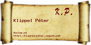 Klippel Péter névjegykártya