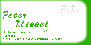 peter klippel business card